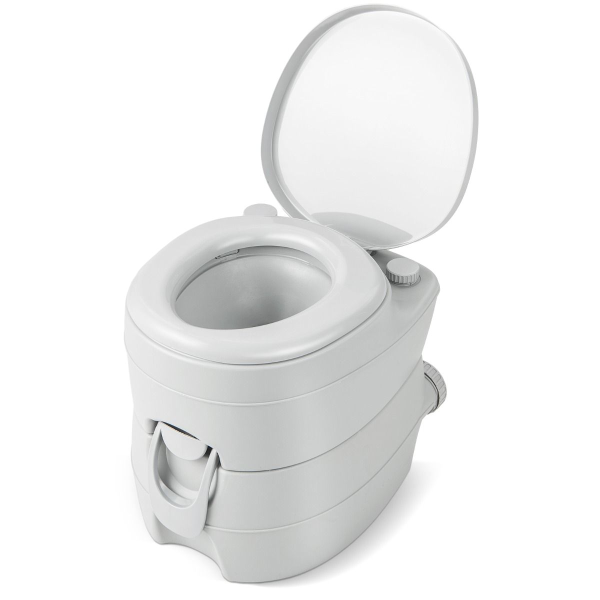 Coast Portable Campingtoilette - abnehmbarer 20L Wassertank - mit Spülpumpe - 45 x 40 x 42 cm - Grau