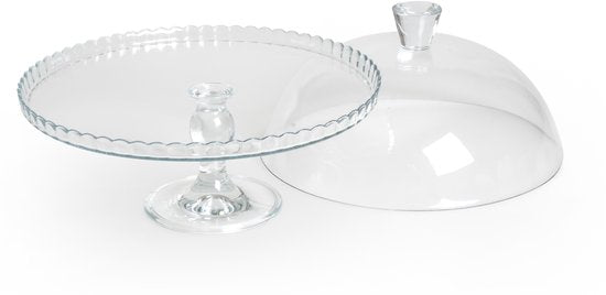 Pasabahce-Platte – mit Glasglocke – Glas – 32,2 cm