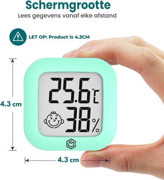 Ease Electronicz Hygrometer - Wetterstation - Luftfeuchtigkeitsmesser - Thermometer für Innenräume - inkl. Batterie und Klebestreifen
