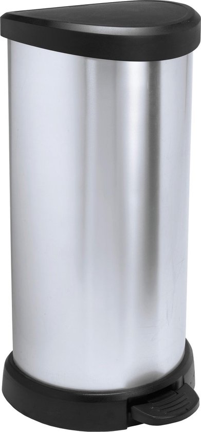 Curver Decobin – Abfallbehälter – 40 Liter – Silber Metallic
