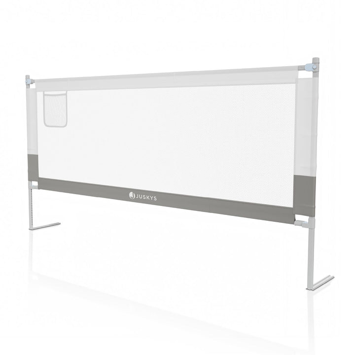 Juskys Bettgitter für Babies - Grau - Höhenverstellbar - 200 x 71-101 cm