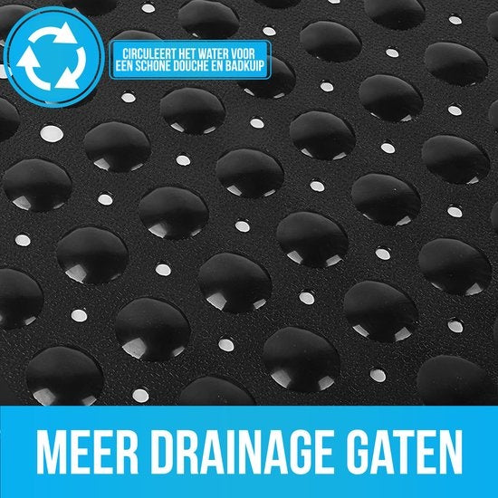 Avalo Badematte / Antirutschmatte Dusche - 53x53CM - Schwarz - Mit Saugnäpfen - Duschmatte Antirutsch für Dusche - Badematte