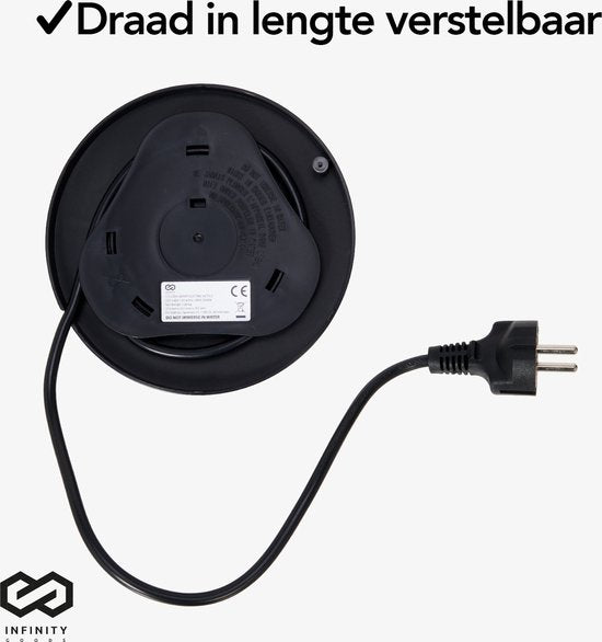 Infinity Goods Wasserkocher mit Temperaturregelung - Heizfunktion - Temperaturregelung - 1.5L - Schwarz