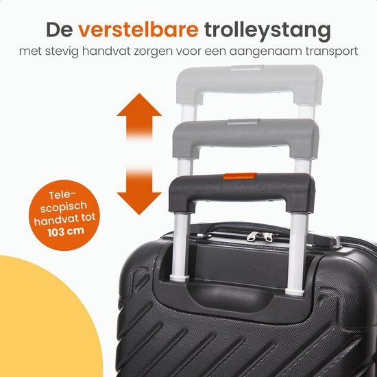 Goliving Handgepäckkoffer - Mit Rollen - Trolley - Leichtgewicht - TSA-Schloss - Gepolsterter Innenraum - 38 Liter - 55 x 35 x 23 cm - Blau