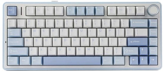 EPOMAKER F75 Sea Salt Blue LEOBOG Greywood V3 Switch RGB – kabellose, Hotswap-fähige mechanische Gaming-Tastatur