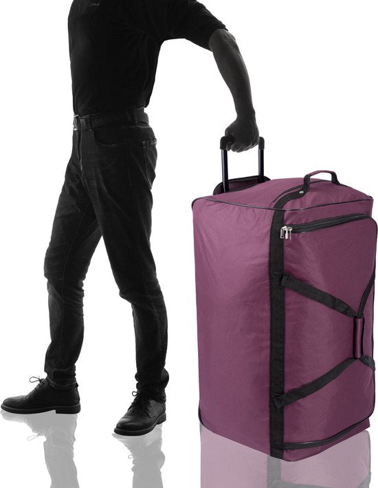 DBA XXL Reisetasche Lila mit Trolleyfunktion 3 Rollen 160 LITER 85x43x44cm