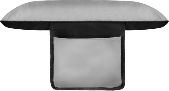 tectake® Klappbarer Liegestuhl Cloud mit Sonnenschirm - Gartenstuhl mit Tisch - Getränkehalter - stufenlos verstellbar - für Balkon, Camping oder Garten - Relaxsessel mit extra dickem Kissen - Strandkorb - Liege - div. Farben - Grau