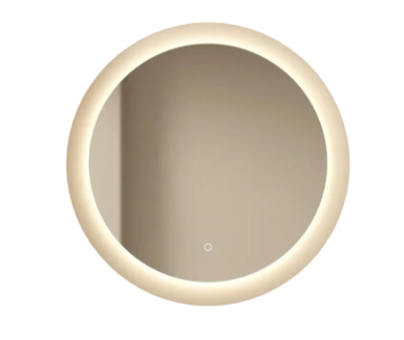 Mirlux Badezimmerspiegel, rund, rahmenlos – Ø 60 cm – dimmbare LED, beschlagfrei, Touch-Sensor