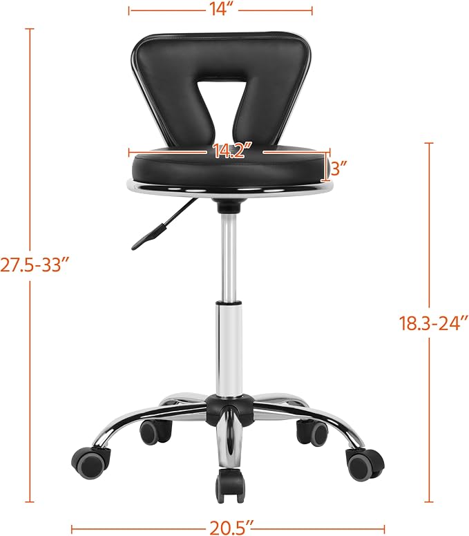 Yaheetech Höhenverstellbarer Drehstuhl – Niedrige Rückenlehne – PU-Leder – Für Büro/Zuhause