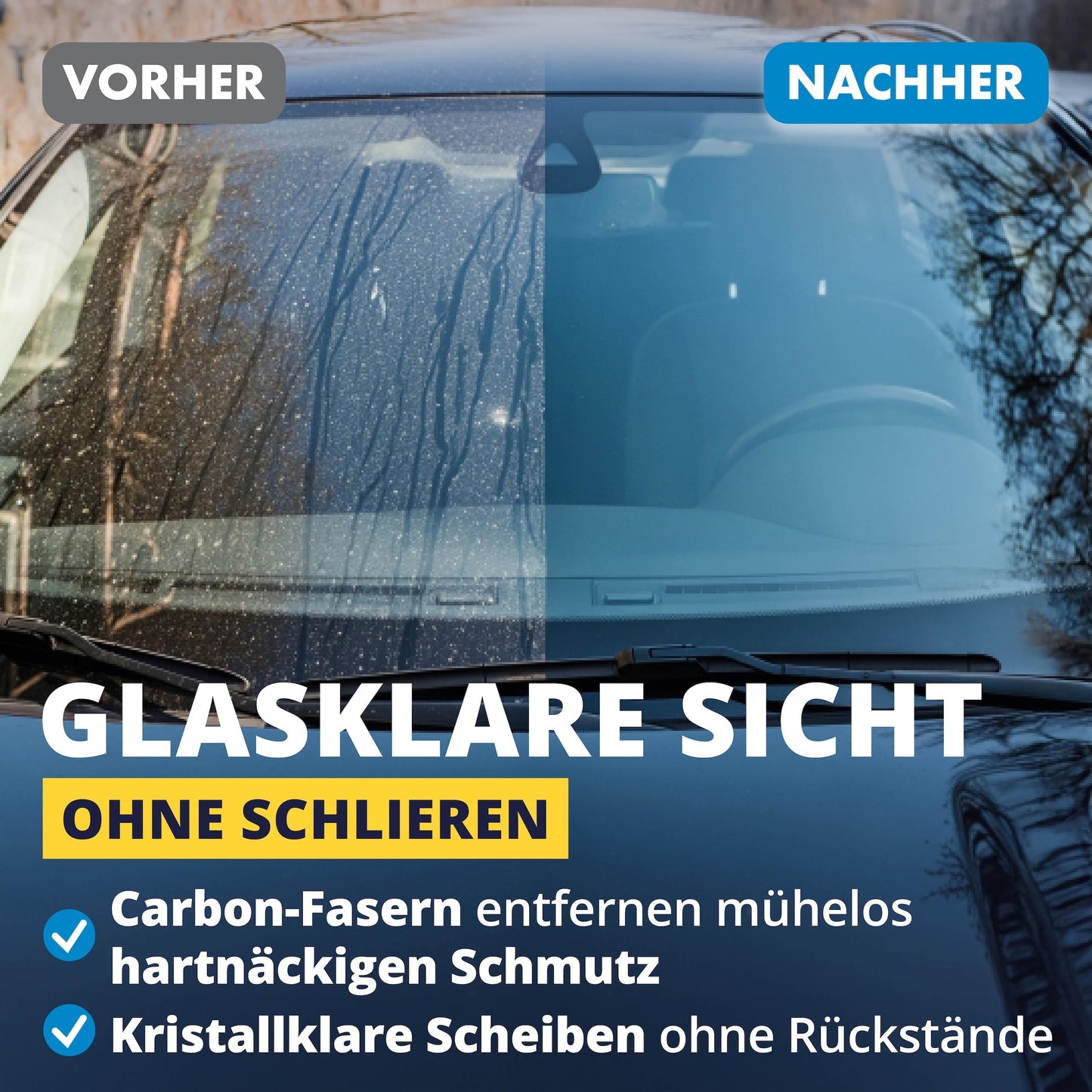 Licargo 2er-Pack Glasreinigungstücher – Mikrofaser-Glastuch 16 x 22 cm – streifenfrei für Autoscheiben und Spiegel