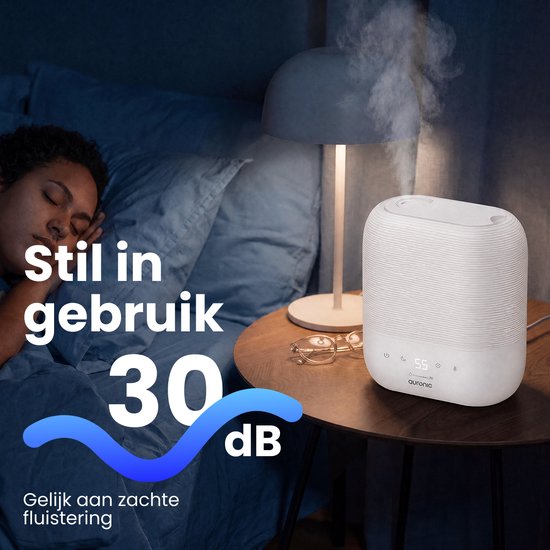 Auronic Luftbefeuchter – 5 l – Geeignet für Schlafzimmer, Babyzimmer, Büro, Wohnzimmer und mehr – Luftbefeuchter – BPA-frei – Weiß