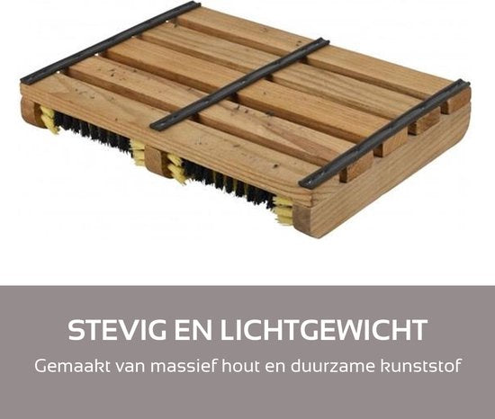 Fußbürste mit Bürsten - für Stiefel und Schuhe - Holz - Anti-Rutsch