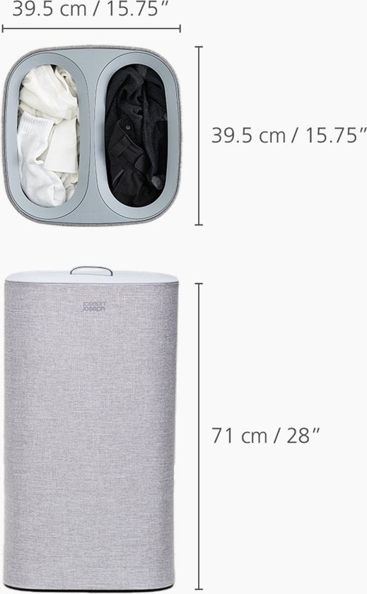 Joseph Joseph - Geschenkset Love Your Laundry Tota Wäschekorb und Alleshalter - Silikon - Grau