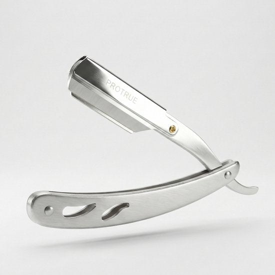 ProTrue Friseurmesser mit 100 Rasierklingen – Shavette (offenes Rasiermesser) – Klassisches Friseurmesser – Safety Razor – Straight Razor
