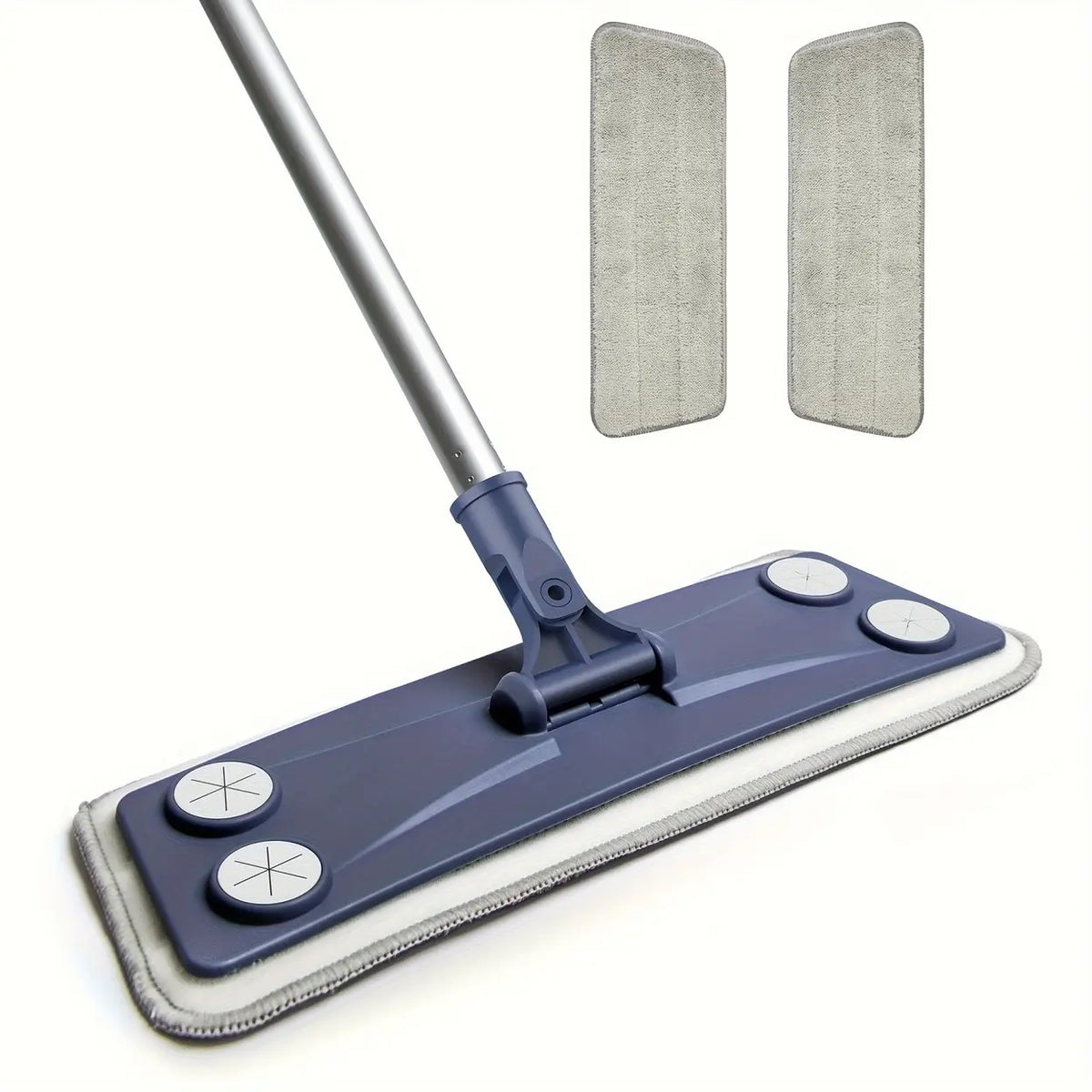 emmama Mikrofaser-Wischmopp – 4-teilig – Stiel 155 cm – 2 waschbare Pads