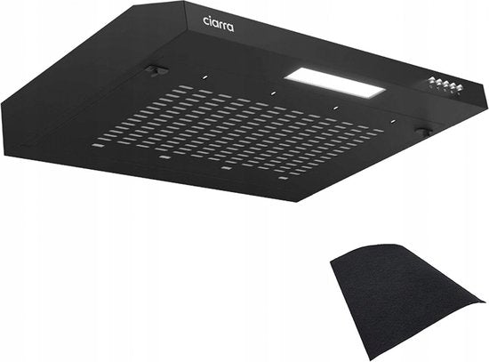 CIARRA CBCB6903 – 60 cm Unterbau-Dunstabzugshaube, schwarz – inklusive Aktivkohlefilter – 220 m³