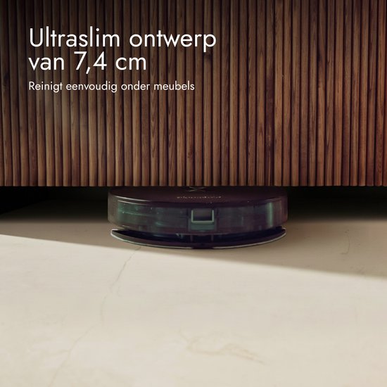 Bloomfold Sweep Roboterstaubsauger mit Wischfunktion – Intelligenter Roboterstaubsauger, 3500 Pa, 130 Min., App & Google Home – Ultradünn (7,3 cm) – Geeignet für Tierhaare