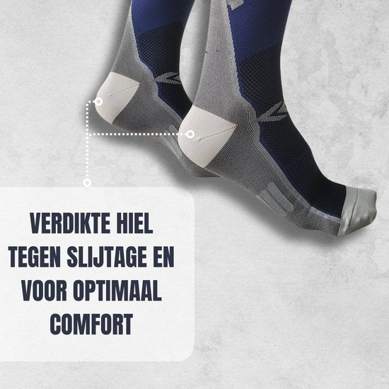 Sandside Support Socks - Kompressionssocken - Laufsocken - Premium Active - Dunkelblau - Größe 36-40 S/M -2 Paar