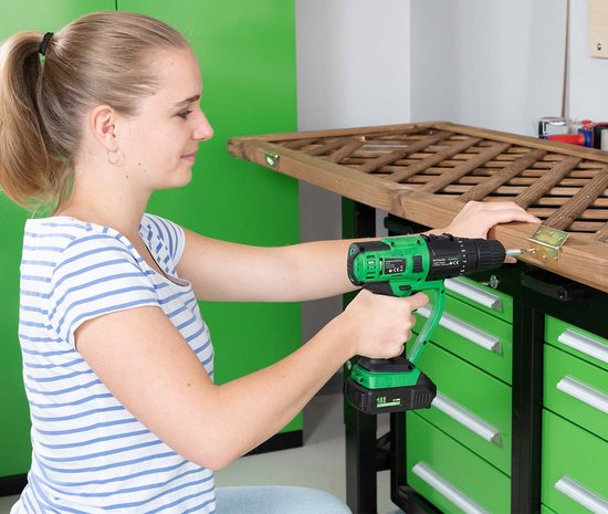 Hammersmith MultiTool-Set – 18 V – rotierendes und oszillierendes Akku-Multitool – Bohren, Schneiden, Sägen, Hobeln und Schleifen – umfangreiches Zubehörset und Koffer