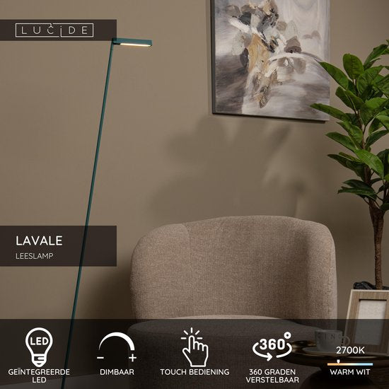 Lucide LAVALE – Leselampe – LED, dimmbar – 1×3 W, 2700 K – Türkis