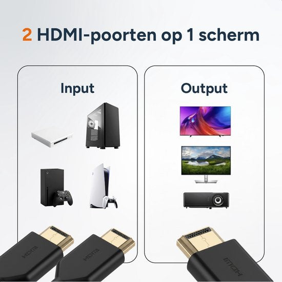 Skoov HDMI Splitter 1 in 2 out - 4K HDMI Splitter Adapter - Kabel - 2 Ports - Bildvervielfältigung - Universal - Game - TV - PC - Extender
