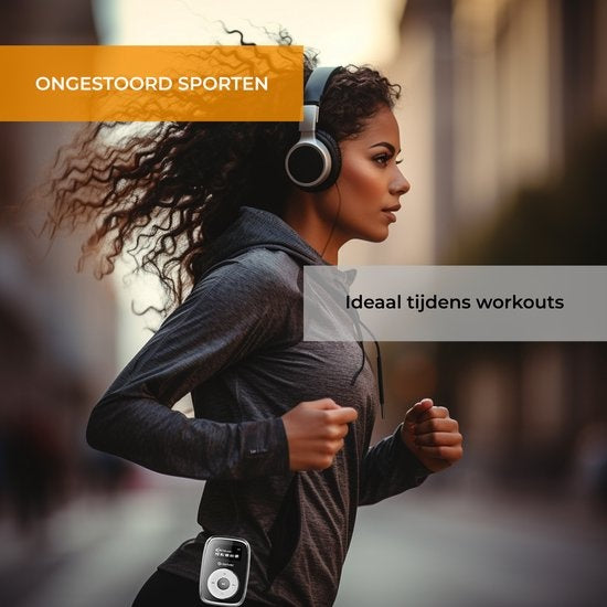 Denver MP3-Player inkl. Ohrhörer - 32GB - Shuffle-Modus - Kinder & Erwachsene - Befestigungsclip - AUX - MicroSD - MPS316 - Schwarz