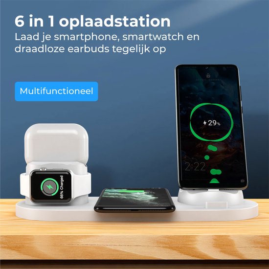 Nuvance - 6 in 1 Wireless Charger - Geeignet für alle Qi-Geräte - Wireless Charger - Wireless Chargers