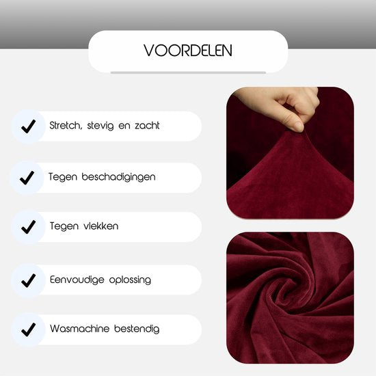 Hilvard - Sofabezug Stretch 3-Sitzer Sofas - Sitzbezug - Sofabezug - Sitzschoner Haustiere - Sofabezug - Waschbar - Rot Bordeaux