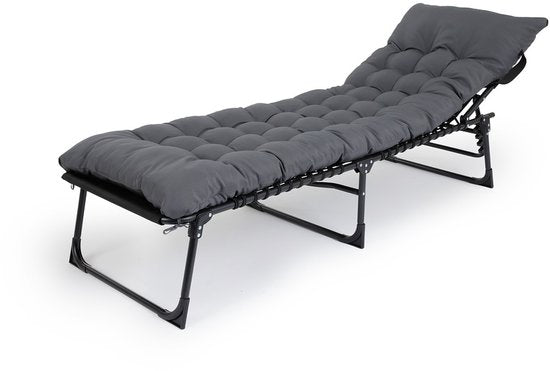 909 Outdoor Premium Lounger mit bequemen Kissen - Verstellbare Rückenlehne - 189x59x30cm - Maximale Belastbarkeit: 110KG