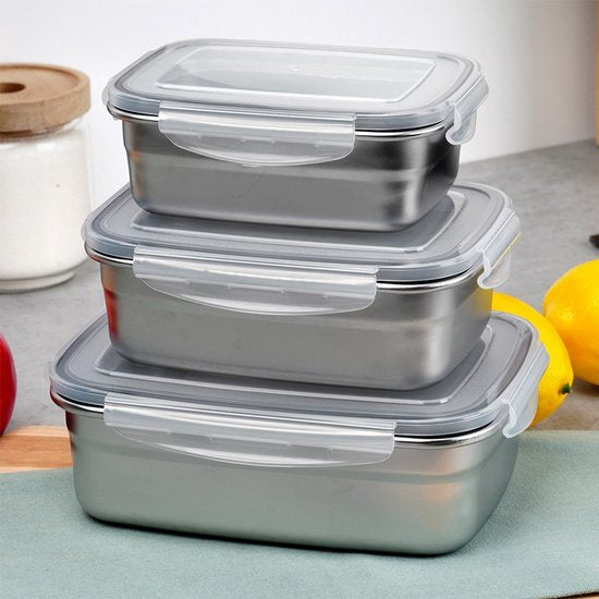 Excellent Houseware – Edelstahl-Lebensmittelbehälter – mit Deckel – 700 ml