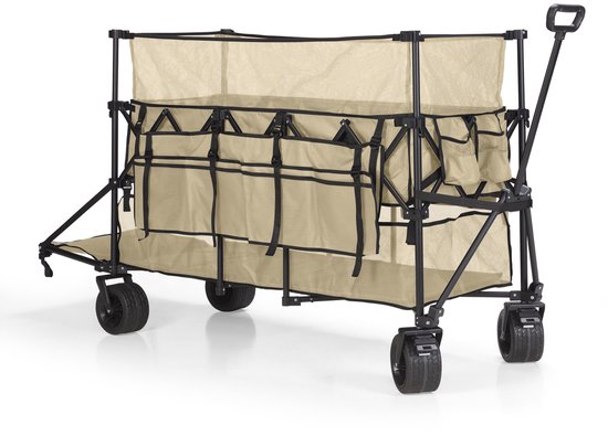 Mr. Fold Bolderkar XXL - faltbar - 600L - 300KG - Beige - geländegängige Räder