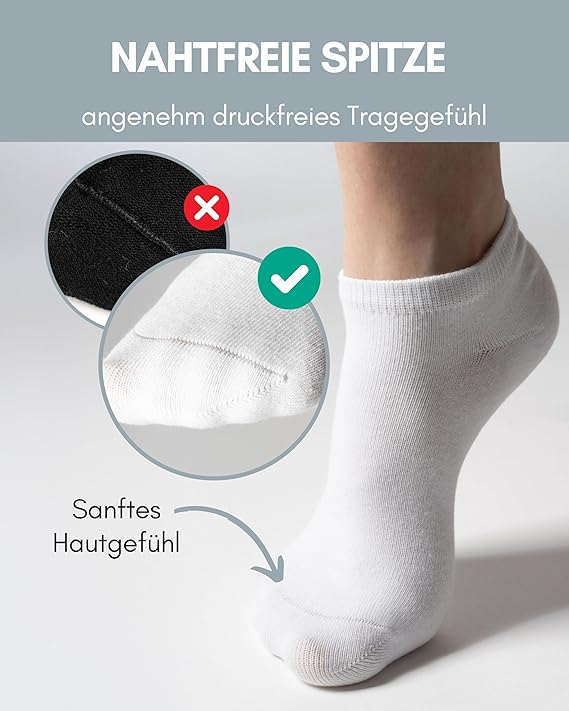 Heroism Sneaker Socken für Damen und Herren 10 Paar - Kurze Socken mit atmungsaktiver Baumwolle - Größe 35-38