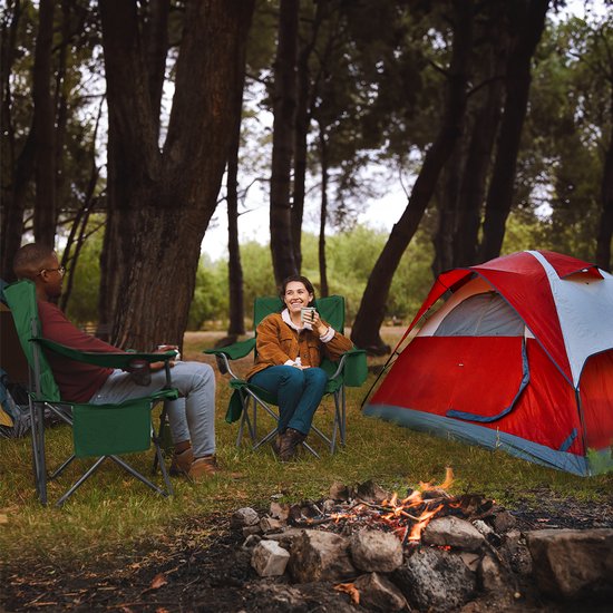 TRVLMORE Campingstühle XL - klappbar - 2er-Pack - 150KG Tragkraft - Inkl. Tragetasche - Klappstuhl - Angelstuhl - Campingstuhl - Klappstuhl - Grün