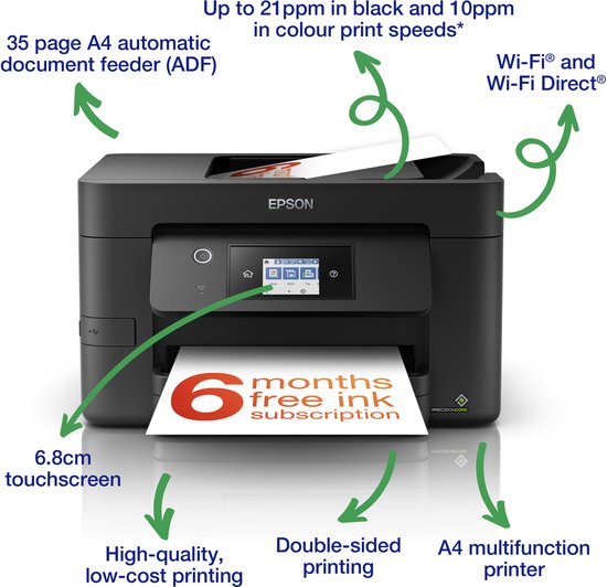 Epson WorkForce Pro WF-3820DWF – All-in-One-Drucker – Kompatibel mit ReadyPrint
