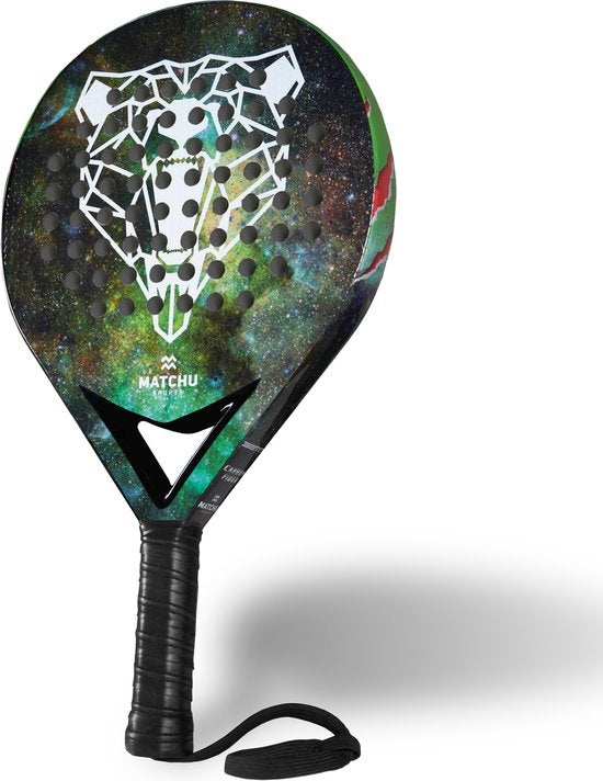 Matchu Sports Padelschläger - Carbon - Inkl. Padeltasche - 360 g - Grün
