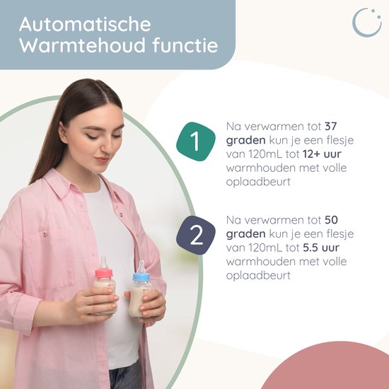 Numsy Tragbarer Flaschenwärmer für unterwegs - kabellos - inkl. 6 Adapter - 4 Temperaturstufen