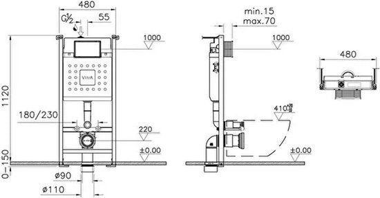 Vitra V-Fix Unterputzspülkasten – 1120 x 480 mm