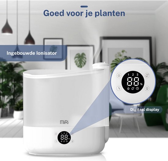 MiRi Nebula - Luftbefeuchter - Luftbefeuchter - 6L - Ionisator - 60m² - Ultraschall - Touch-Steuerung - Aromatherapie
