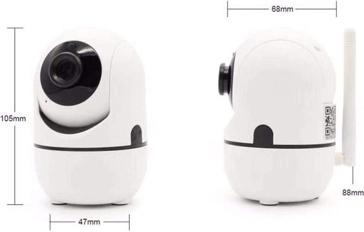 Fuegobird Sicherheitskamera - 1080P - 2.4G/5G WIFI - Bewegungs- und Tonerkennung - Weiß
