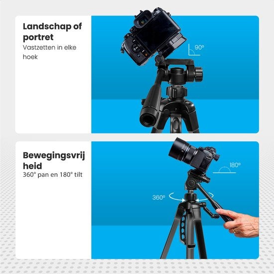 Auronic Stativ - Kamera oder Telefon - Stativ mit Smartphone-Halterung - Schwarz
