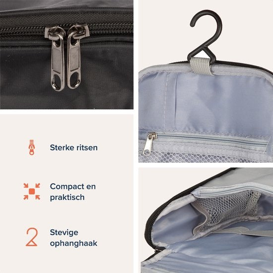 TRVLMORE Kulturtasche - Hängend mit Haken - Unisex - Schwarz