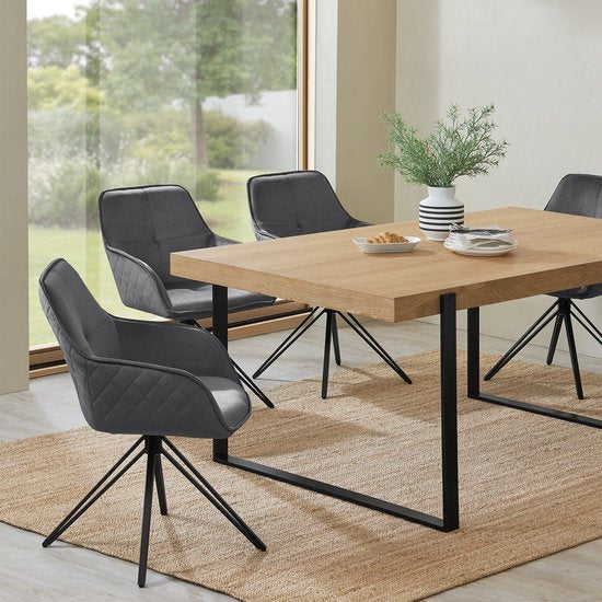 Esszimmerstuhl / Drehstuhl / Eimerstuhl Clyde - Dunkelgrau - Metallgestell