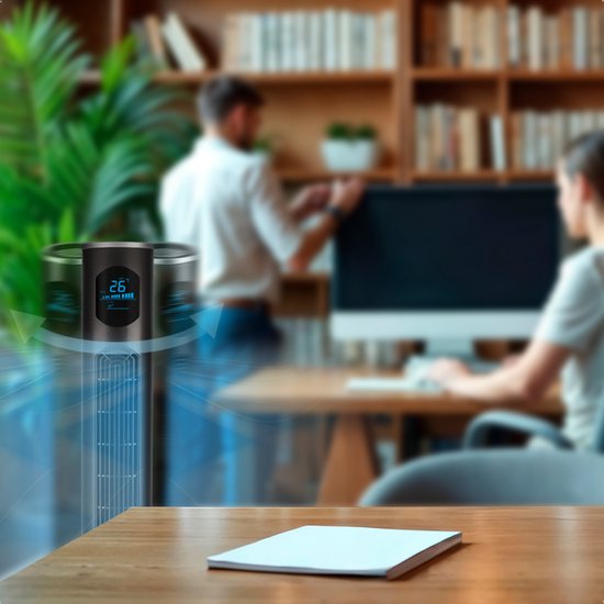 KRAFT Turmventilator - Leiser Standventilator - 97 cm - Anthrazit