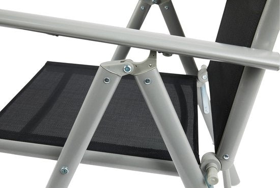 909 Outdoor - Gartenstühle - 2er Set - verstellbare Rückenlehne - klappbar - Sitzstühle - Aluminium und Textil - 69 x 56 x 106 cm