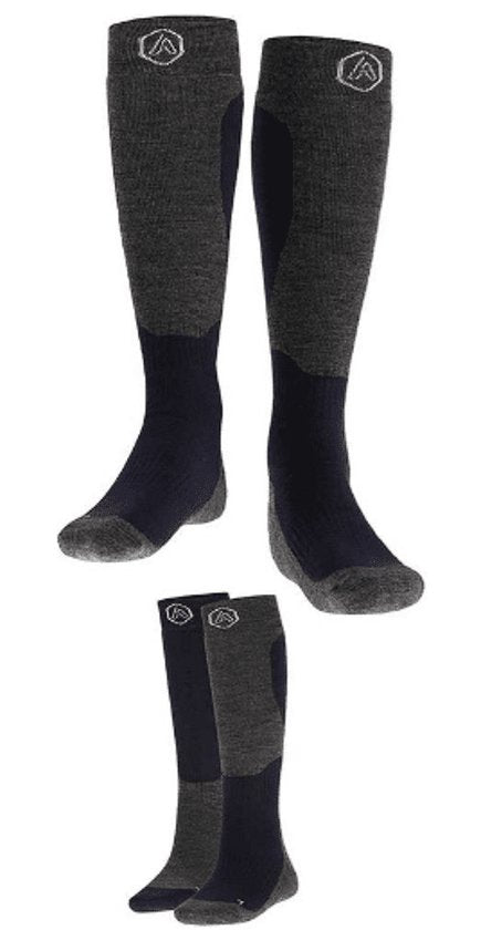 Apollo - Skisocken Unisex - Schwarzes Design - 2 Paar - Größe 43/46 - Skisocken Herren