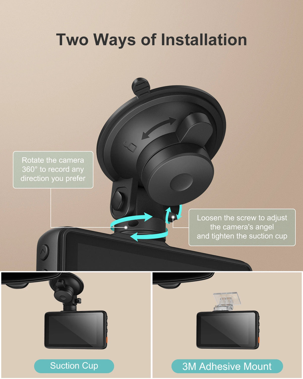 iZEEKER GD100 Dashcam 1080p – 3-Zoll-Bildschirm – Nachtsicht, 170°-Weitwinkel, G-Sensor