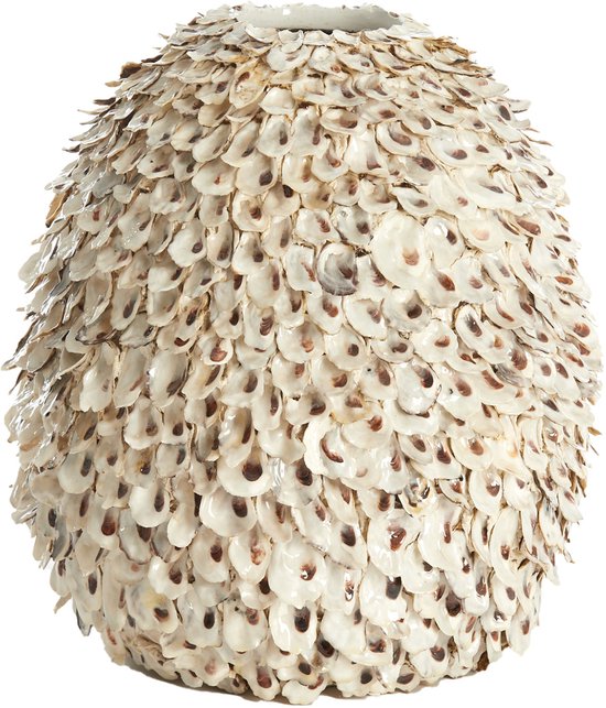 Light & Living Bambusschalenvase UBATE - Ø33x35 cm - Elegant - Cremebraun