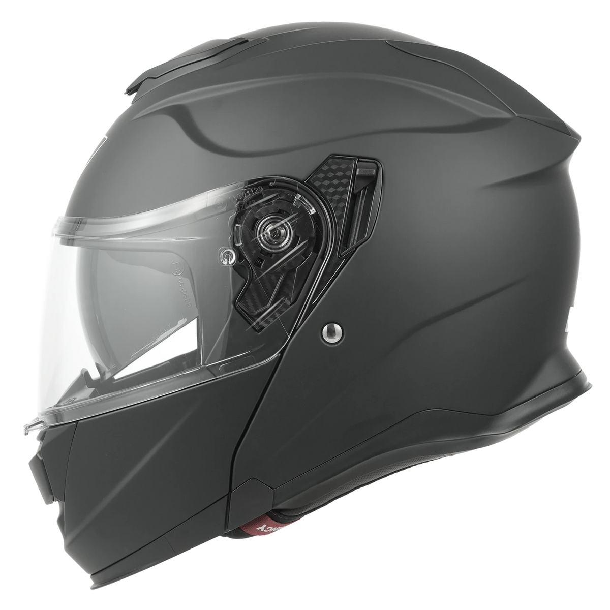MY Flip-Up-System-Motorradhelm – ECE 22.06-zertifiziert – Größe M – Mattschwarz und Silber – ABS