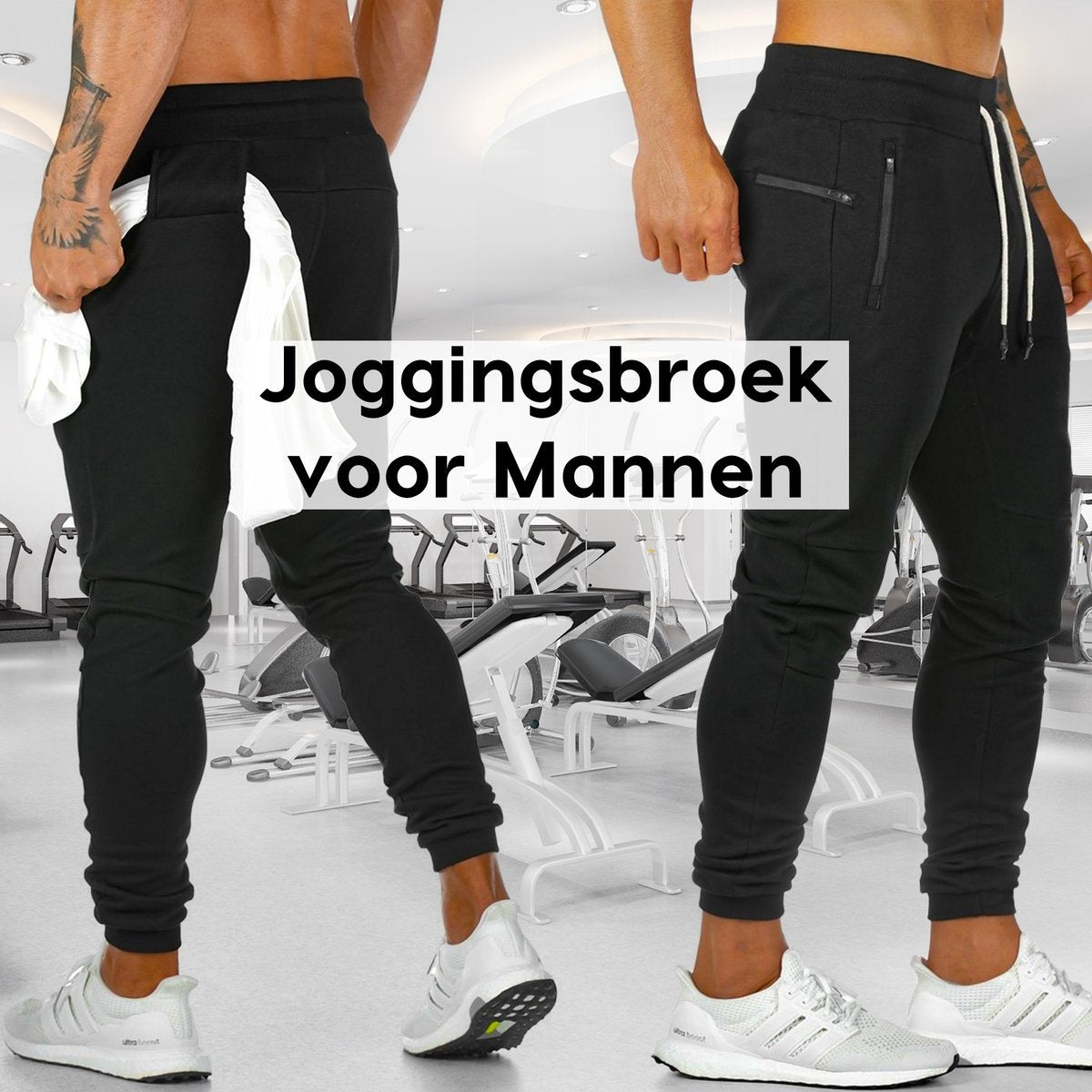 MWÂ® - Herren-Trainingshose - Herren-Sweatpants - Lange Sporthose - Hose mit Taschen - Größe L