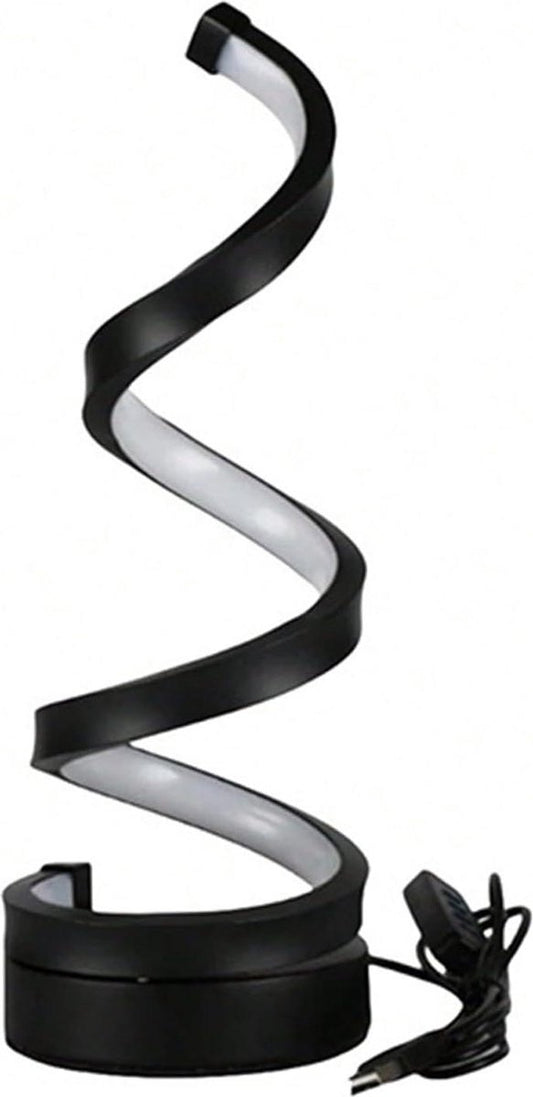 NEXXT - LED-Tischleuchte Spirale - USB-betrieben - Dimmbar - 3 Lichtfarben - Minimalistisches Design - Nachttisch / Schreibtisch - Schwarz